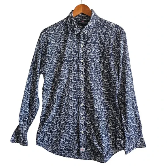 Vineyard Vines Slim Fit Murray Shirt‎ Nautical Print Button Down Size M - Picture 2 of 10